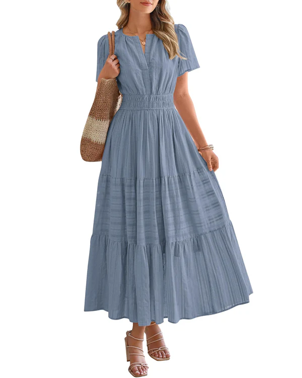 Ella | Smocked Waist Tiered Maxi Dress
