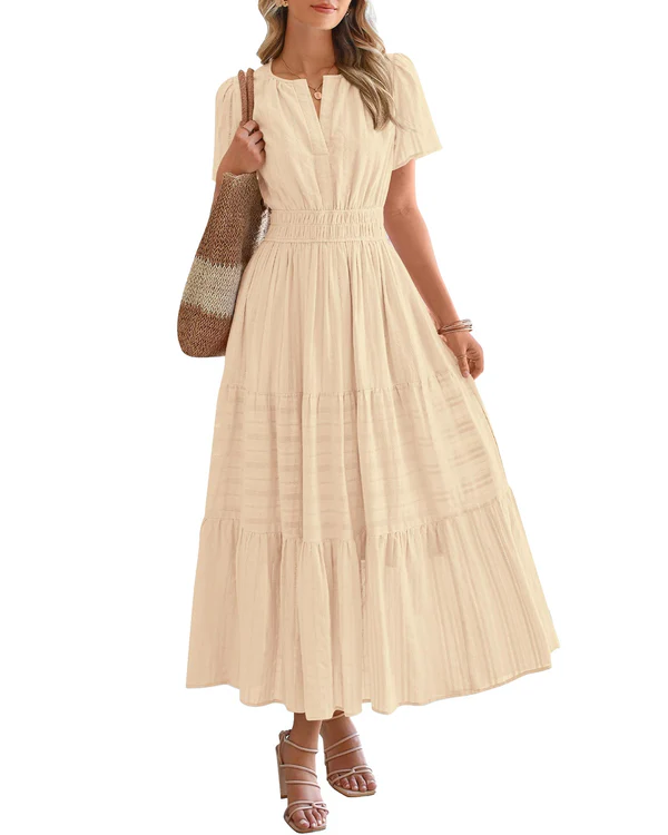 Ella | Smocked Waist Tiered Maxi Dress