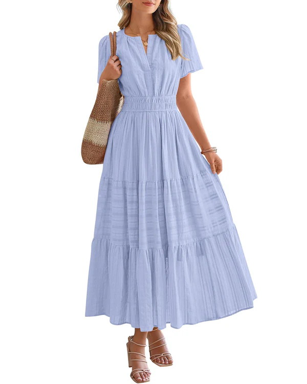 Ella | Smocked Waist Tiered Maxi Dress