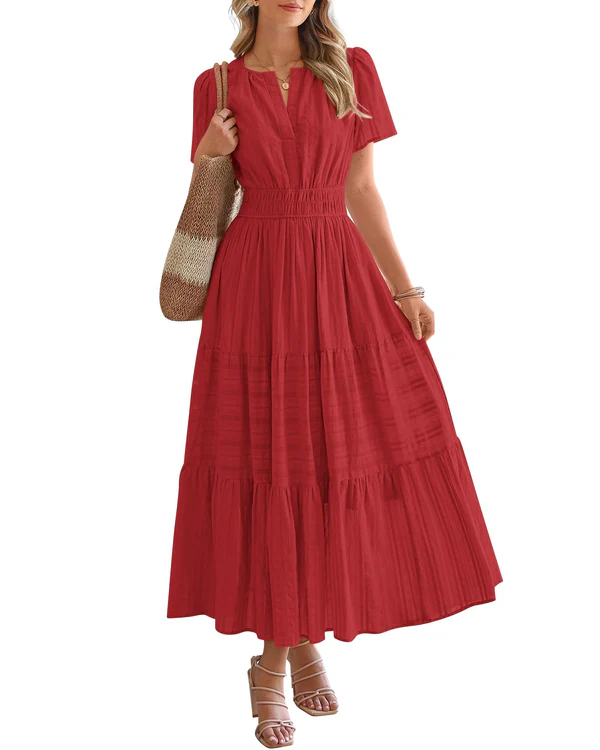 Ella | Smocked Waist Tiered Maxi Dress