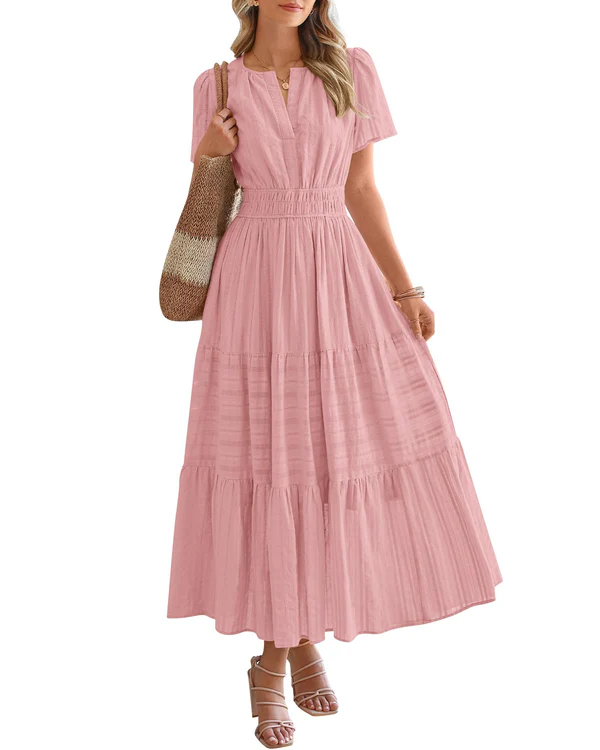 Ella | Smocked Waist Tiered Maxi Dress