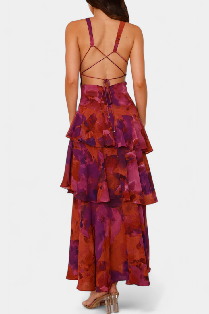 Dominique | V-Neck Chiffon Dress
