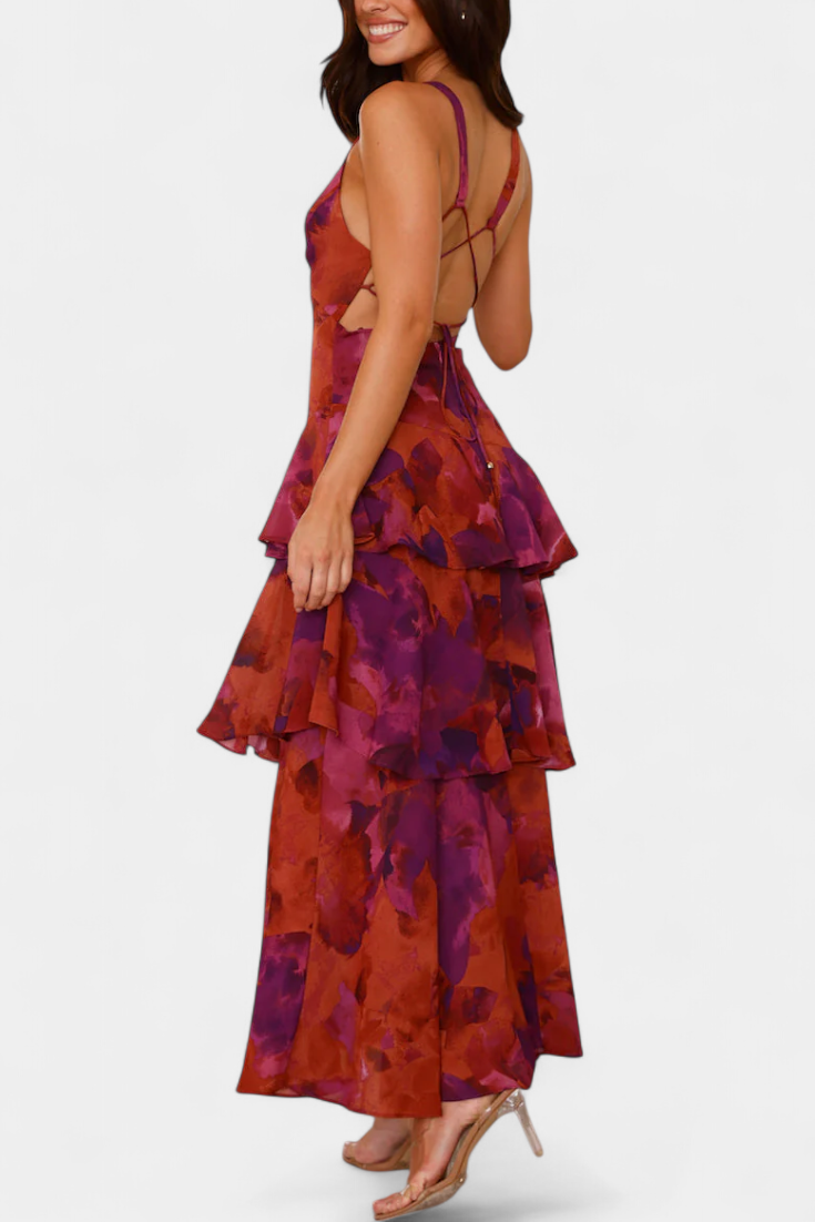 Dominique | V-Neck Chiffon Dress