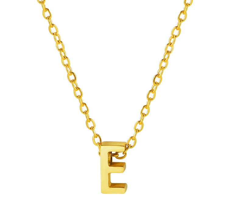 Love letter initial necklace | Gold