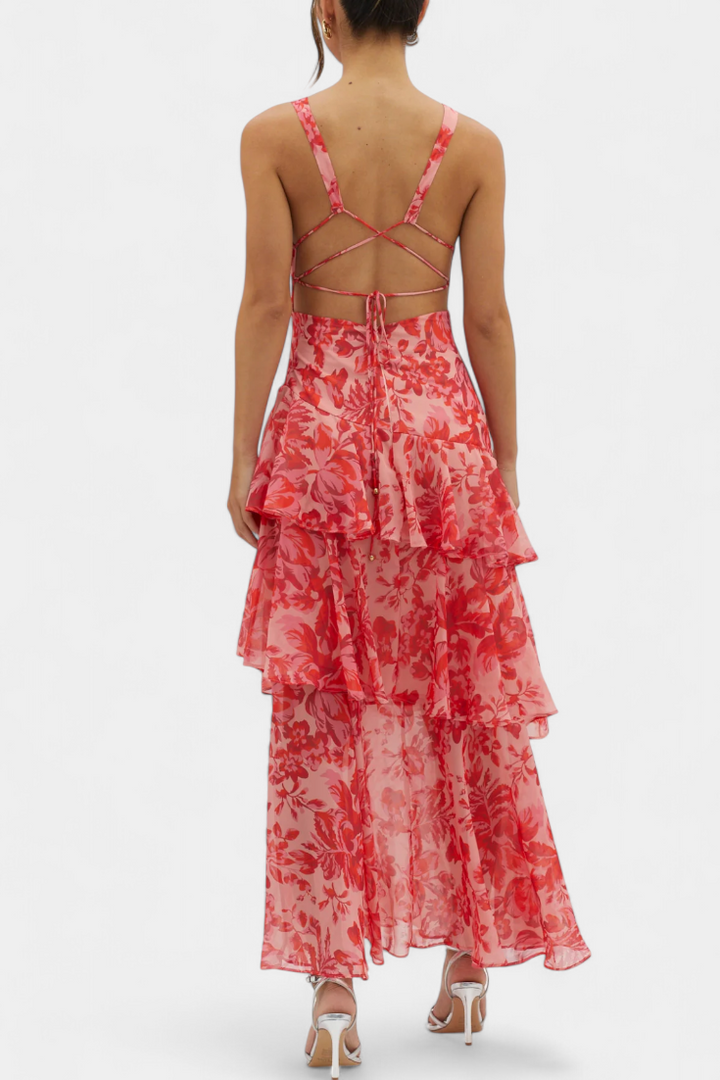 Dominique | V-Neck Chiffon Dress