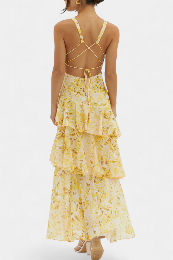 Dominique | V-Neck Chiffon Dress