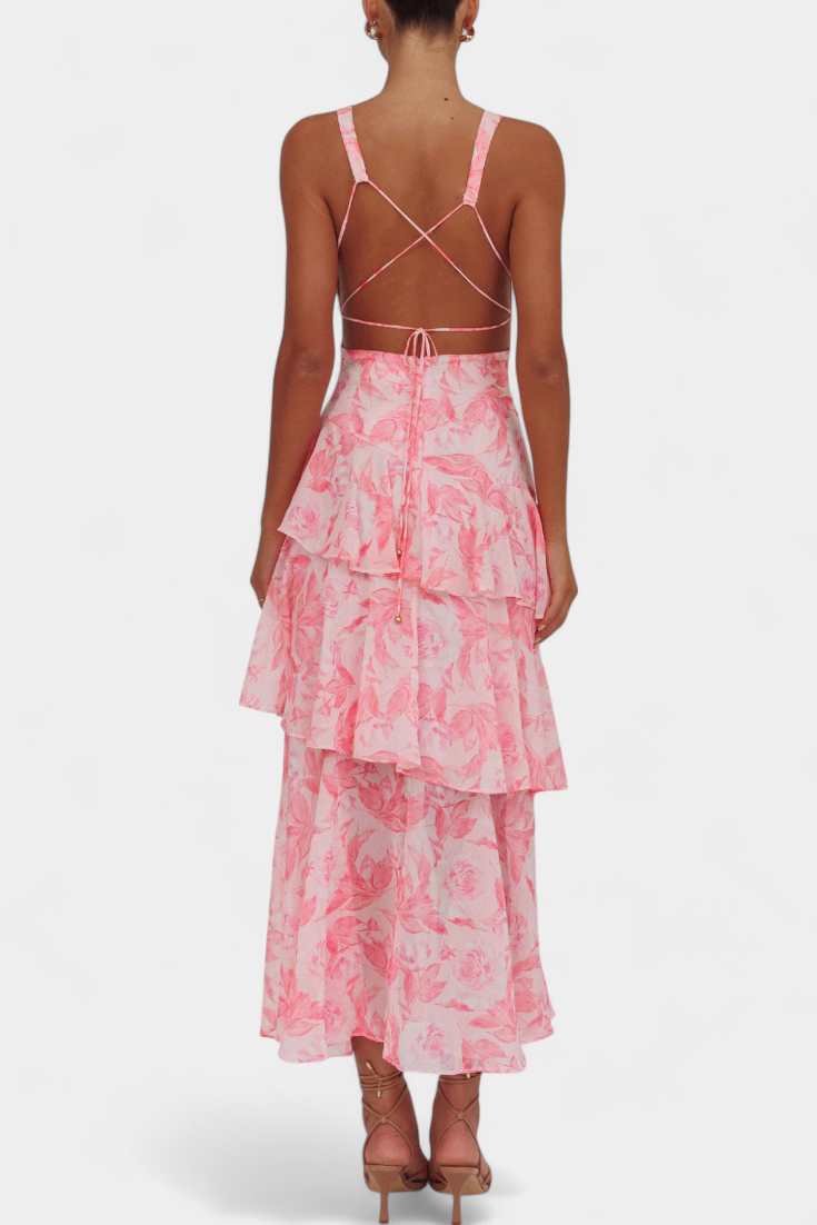 Dominique | V-Neck Chiffon Dress