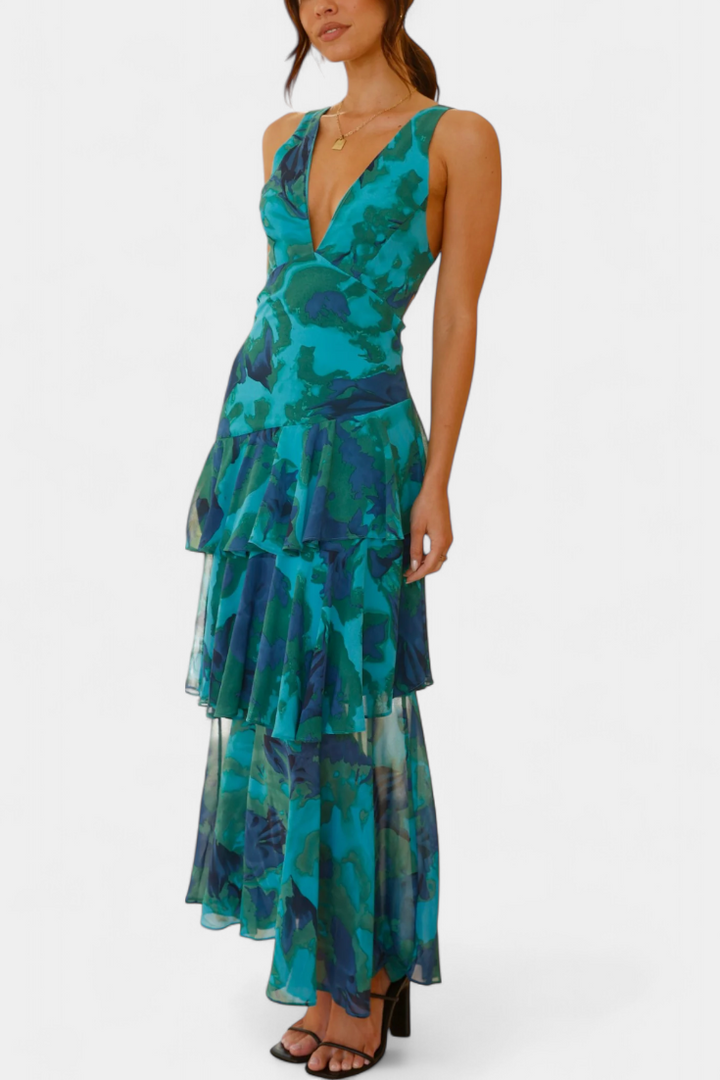 Dominique | V-Neck Chiffon Dress