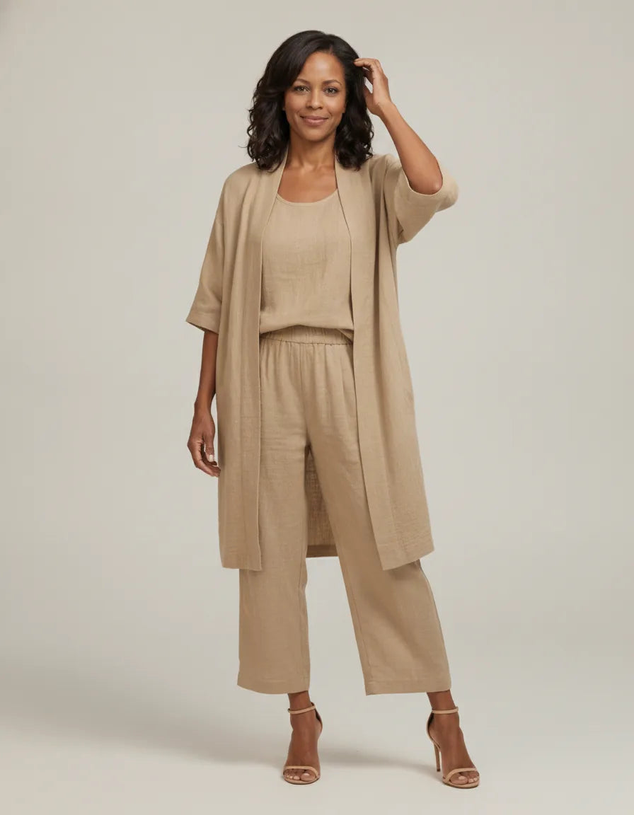 The Audrey Set: Where relaxed comfort meets sophisticated, everyday style. — Khaki