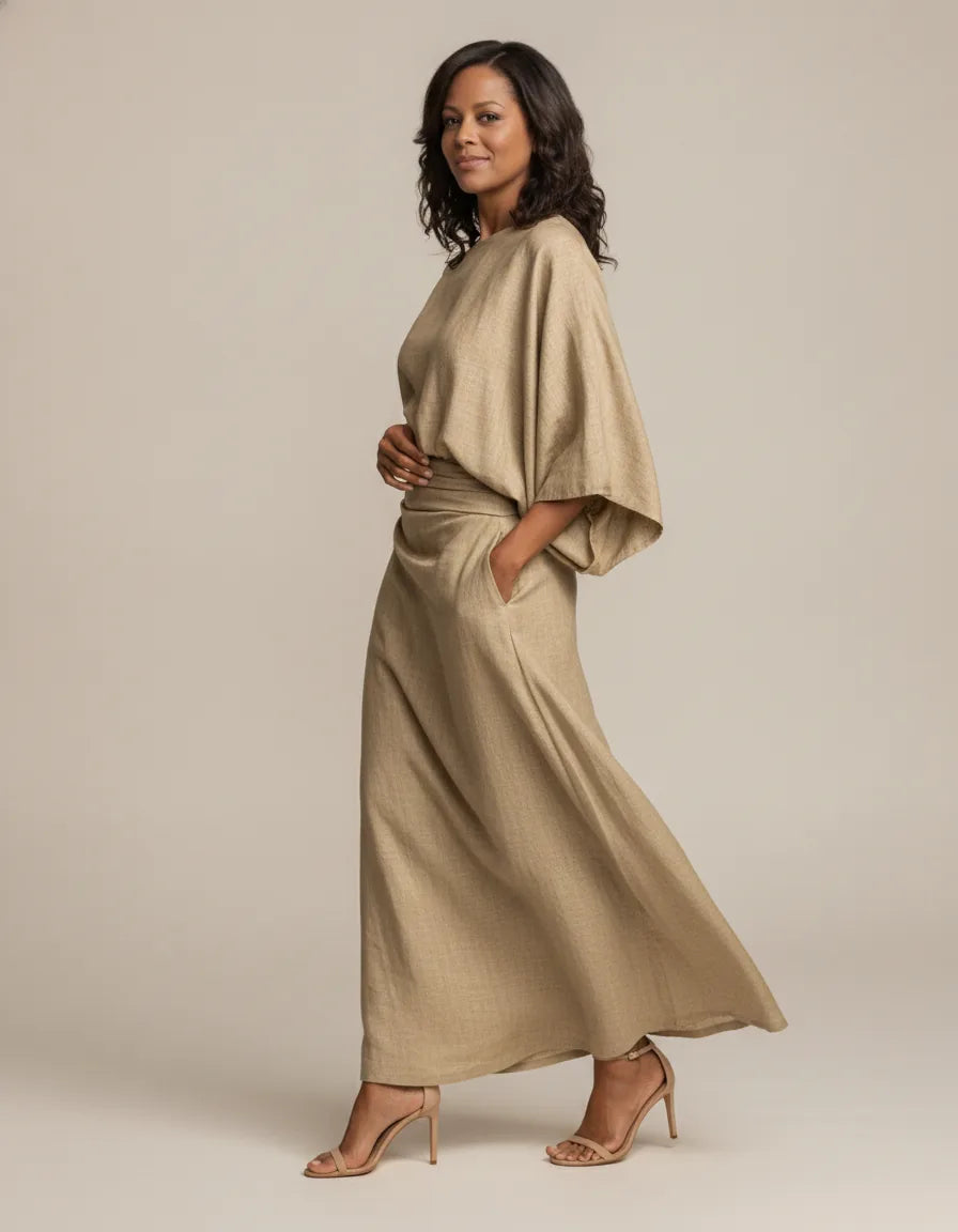 Discover the beautiful harmony of relaxed comfort and sophisticated style in our Amelia set. — Khaki