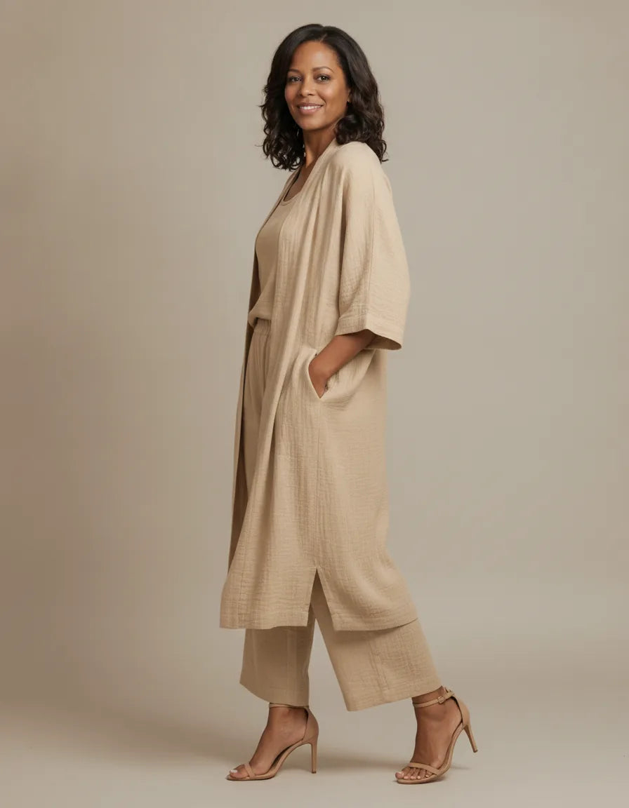 The Audrey Set: Where relaxed comfort meets sophisticated, everyday style. — Khaki