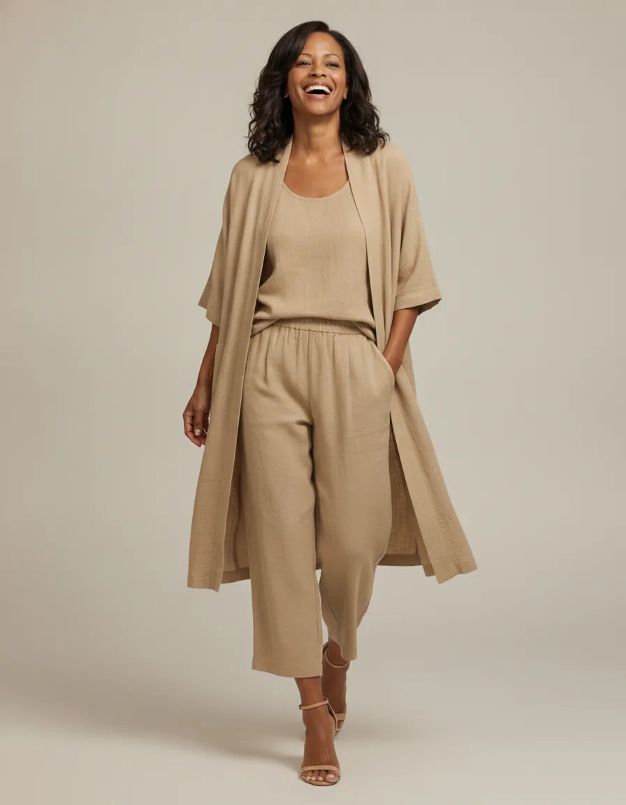 The Audrey Set: Where relaxed comfort meets sophisticated, everyday style. — Khaki