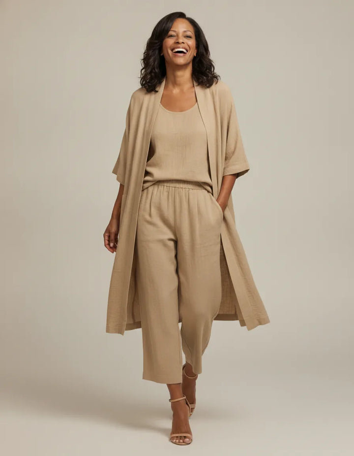 The Audrey Set: Where relaxed comfort meets sophisticated, everyday style. — Khaki