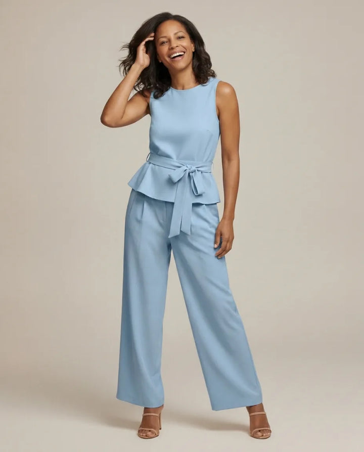 Discover Coordinated Sophistication and All-Day Comfort: The Camila Set — Light Blue