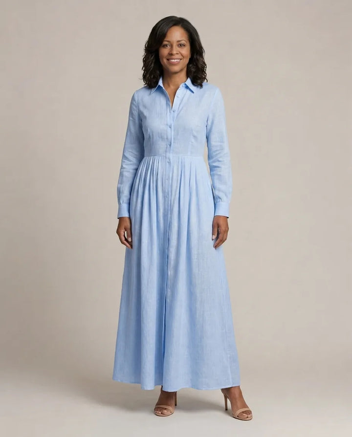 Lioren | Soft Flow Maxi Dress — Light Blue