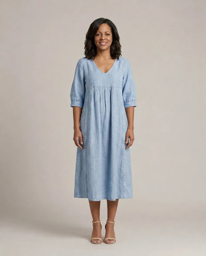 Juliette I Elegance A Line Maxi Dress — Light Blue