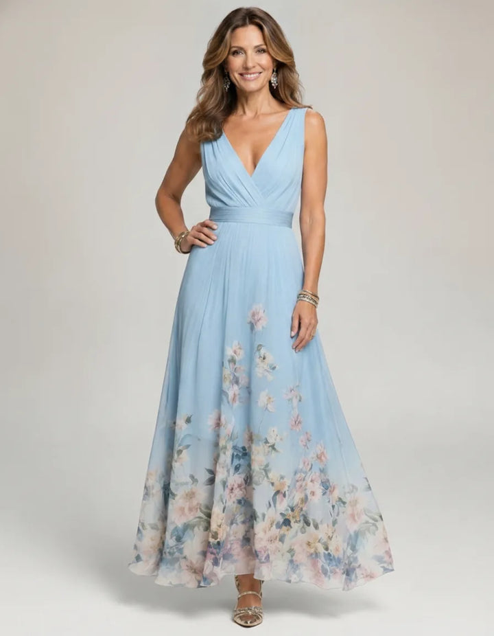 Mica | Sleeveless A Maxi Dress — Light Blue