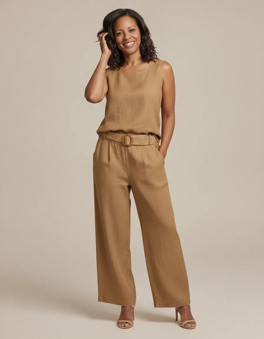 Discover the art of relaxed sophistication with the beautiful Paloma set. — Light Brown