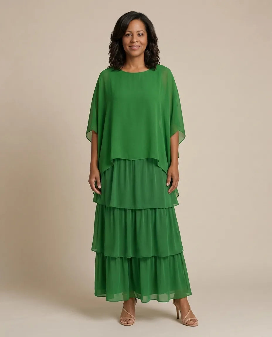 Lara | Elegant Flowing Maxi Dress — Light Green