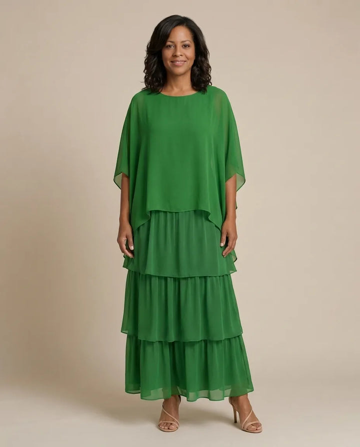 Lara | Elegant Flowing Maxi Dress — Light Green