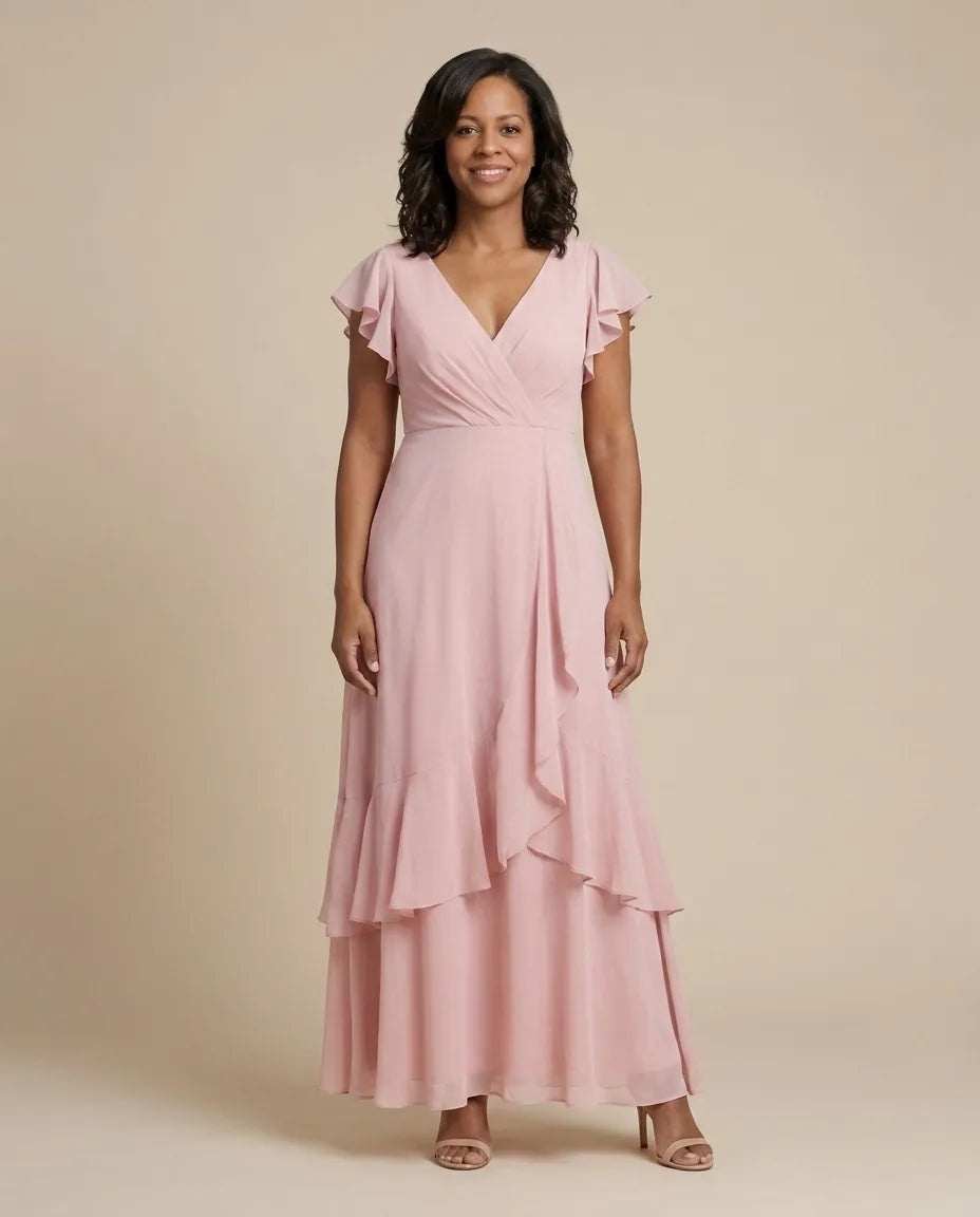 Zoe | Light Pink Elegant Wedding Maxi Dress — Light Pink