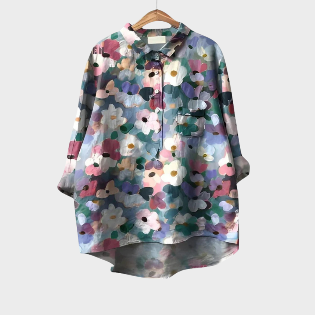 Elise | Elegant Linen Summer Blouse — product
