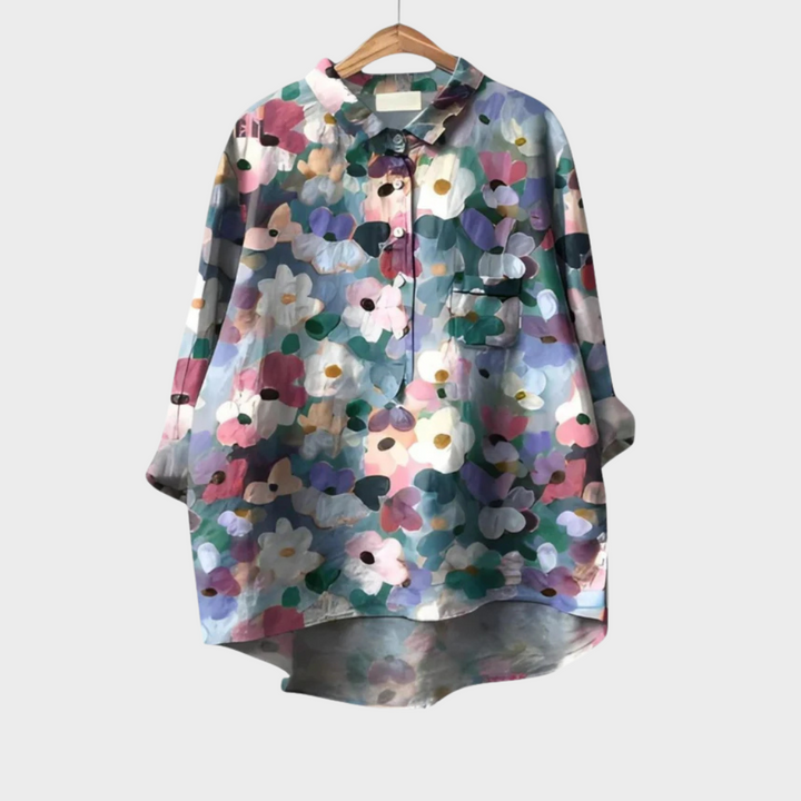 Elise | Elegant Linen Summer Blouse — product