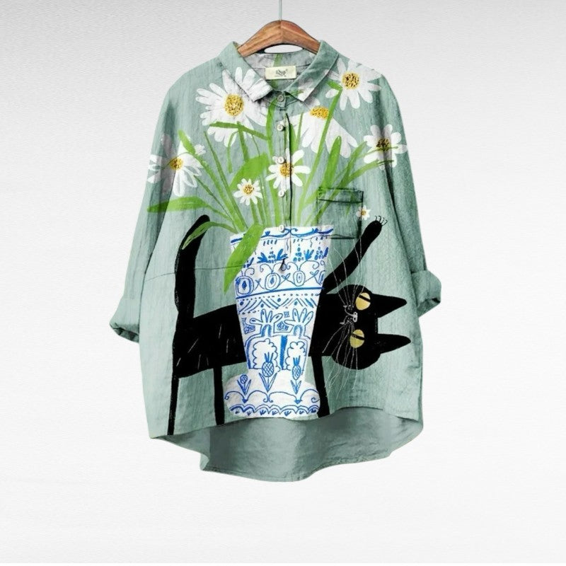 Alice | Elegant Linen Summer Blouse — product