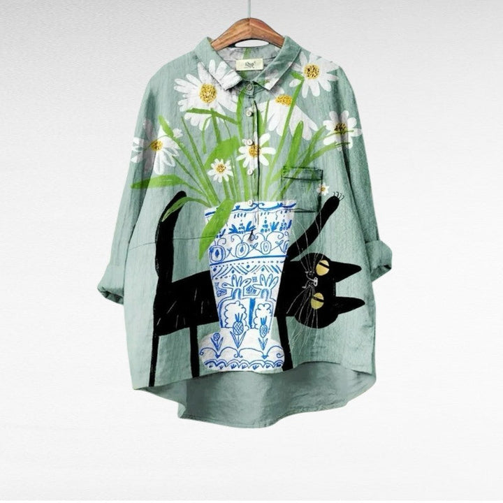 Alice | Elegant Linen Summer Blouse — product