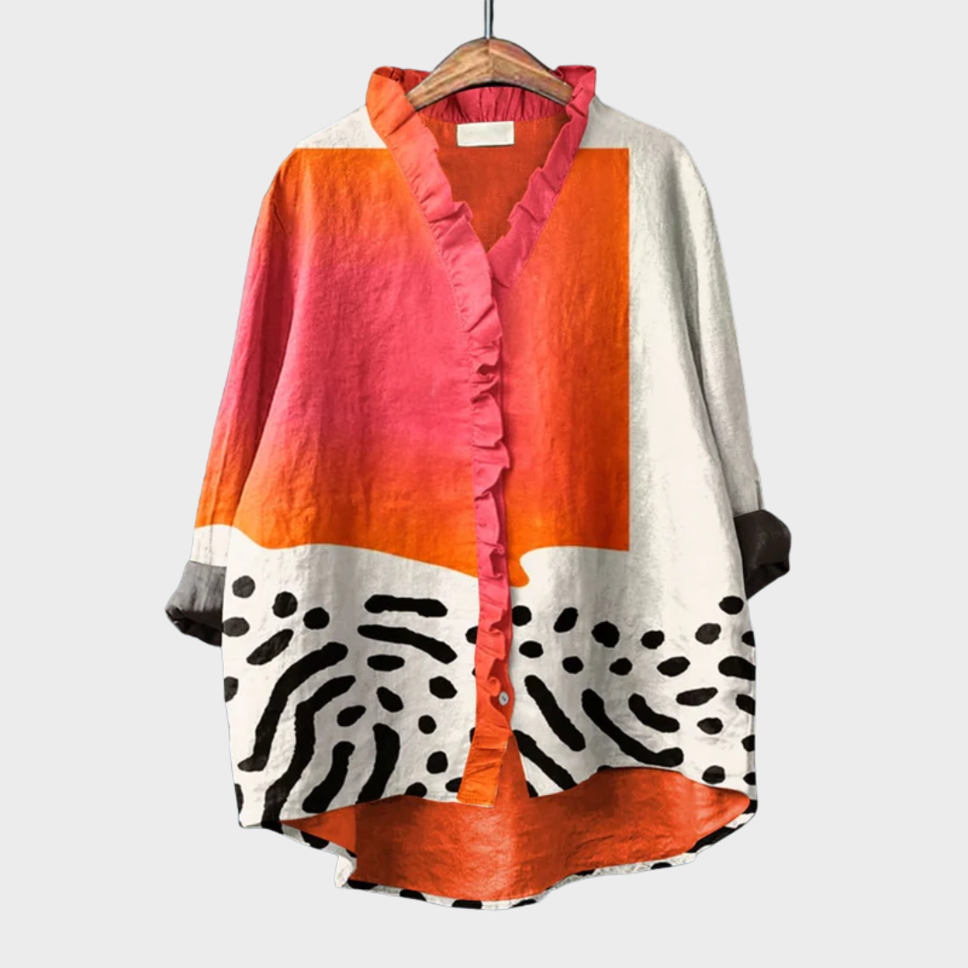 Melinda | Elegant Linen Summer Blouse — product