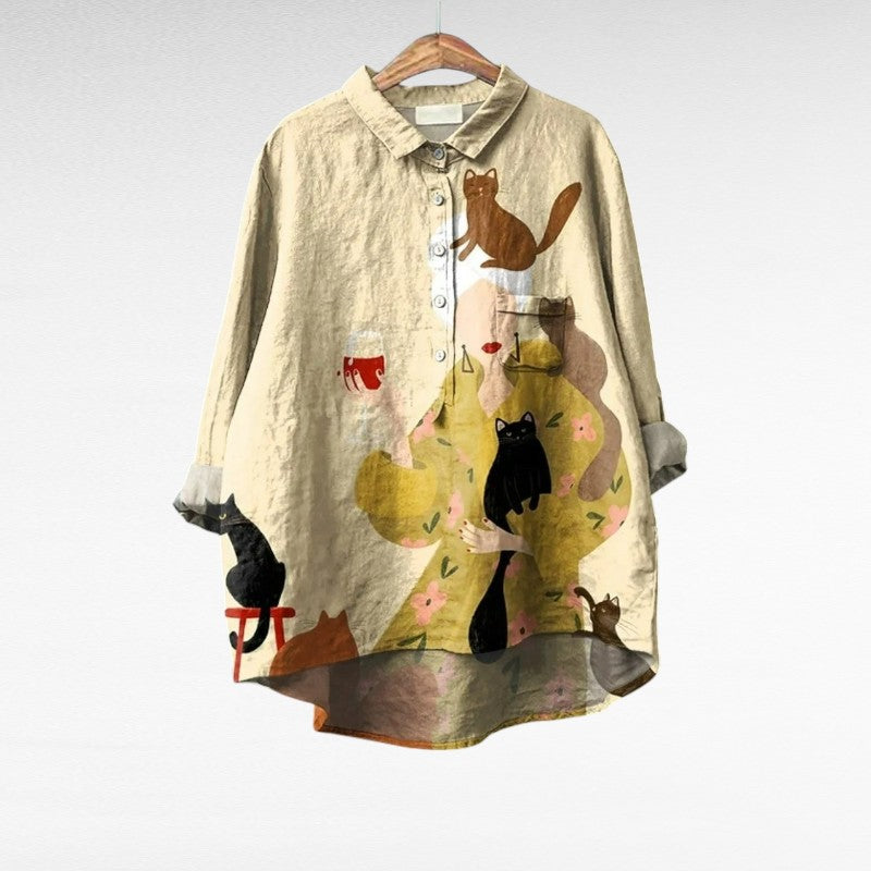 Ariane | Elegant Linen Summer Blouse — product