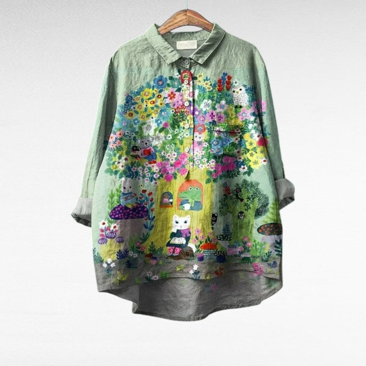 Caroline | Elegant Linen Summer Blouse — product