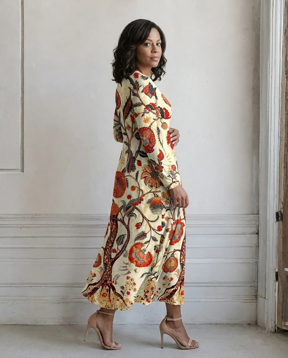 Kendra | Bohemian Floral Dress — S2_threequarter