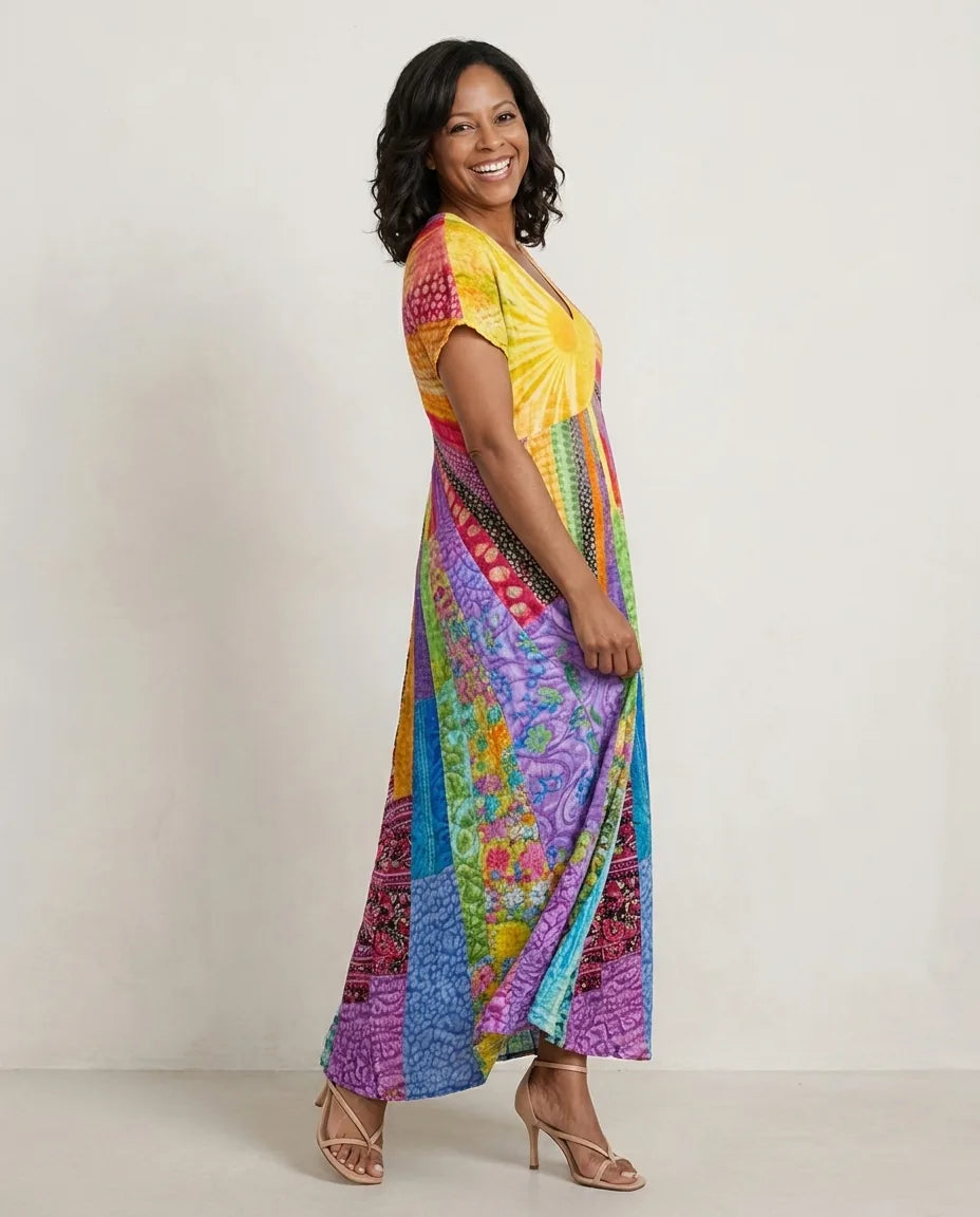 Bohemian | Sun Design Dress — S2_threequarter