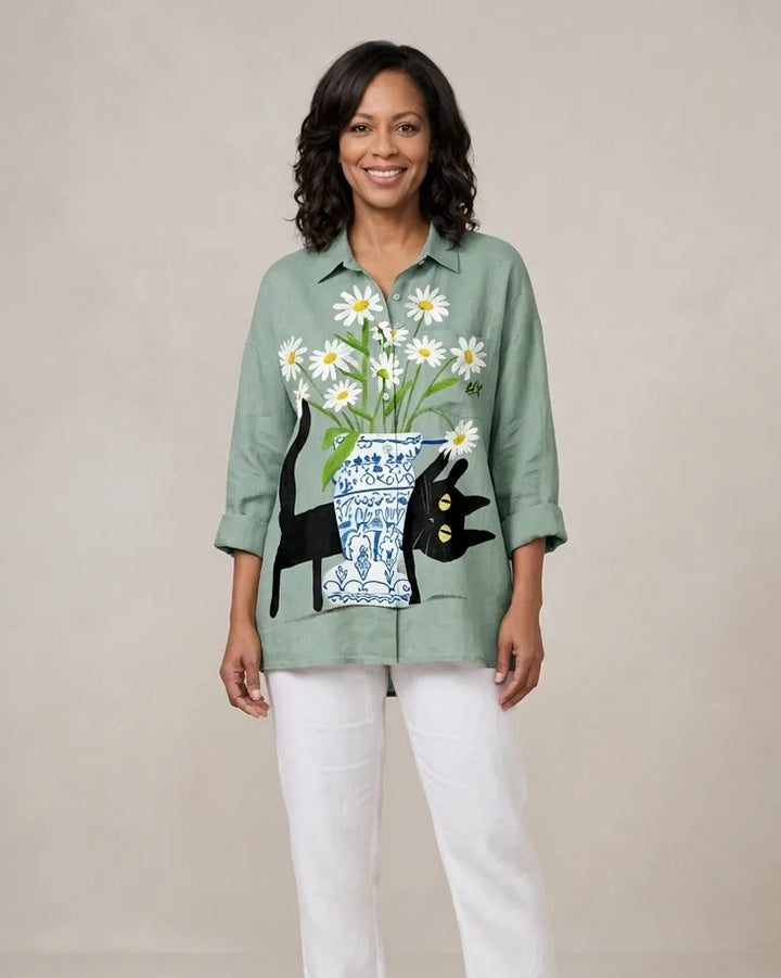 Alice | Elegant Linen Summer Blouse