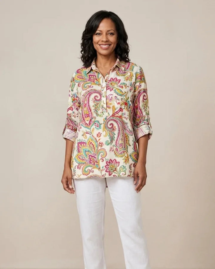 Élisa | Elegant linen summer blouse
