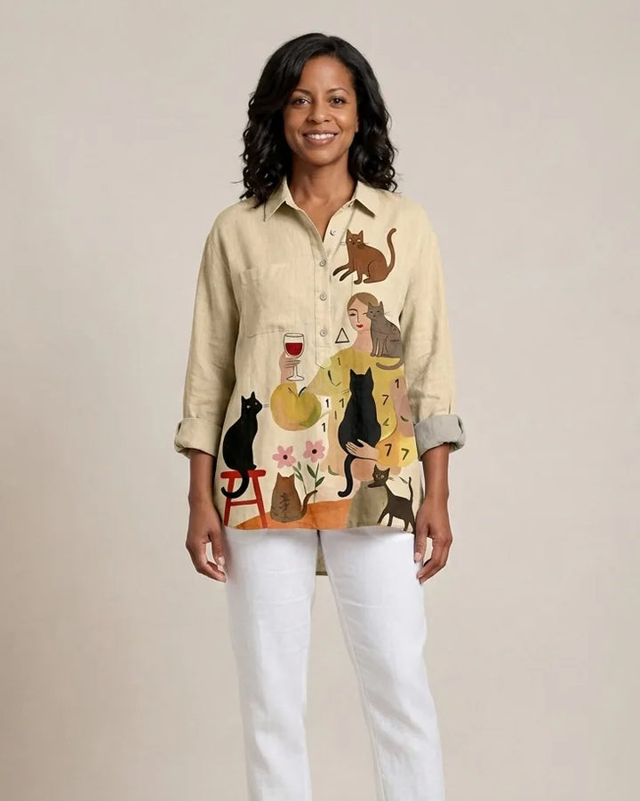 Ariane | Elegant Linen Summer Blouse
