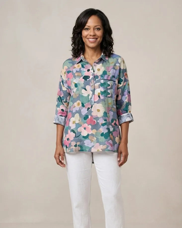 Elise | Elegant Linen Summer Blouse