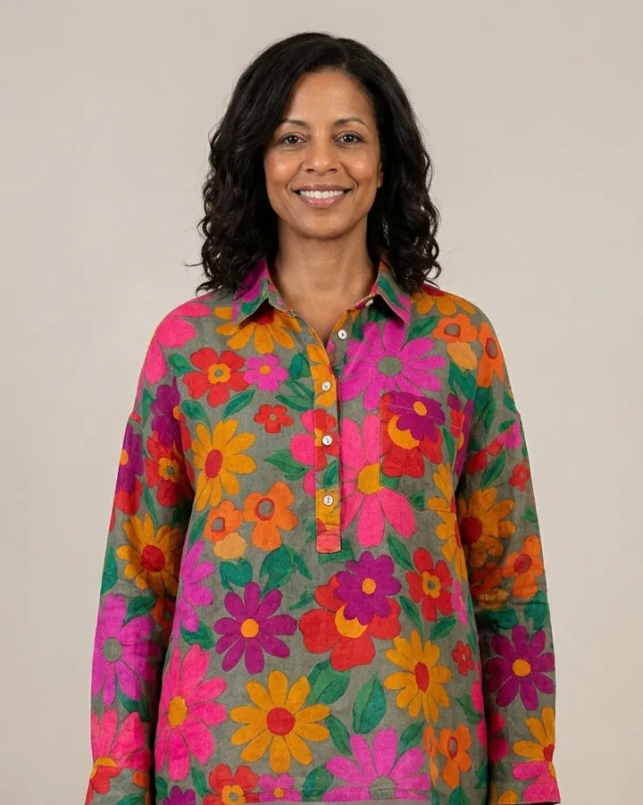 Émilie | Elegant Linen Summer Blouse