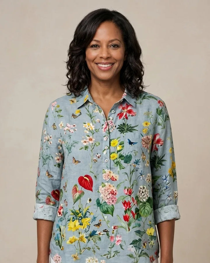 Béatrice | Elegant Linen Summer Blouse