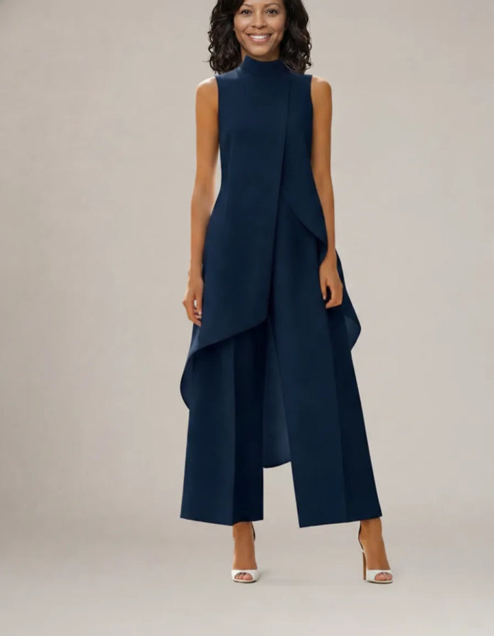 Viviana | Elegant Drop-Waist Jumpsuit — Navy Blue