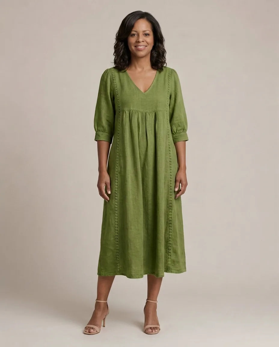 Juliette I Elegance A Line Maxi Dress — Olive