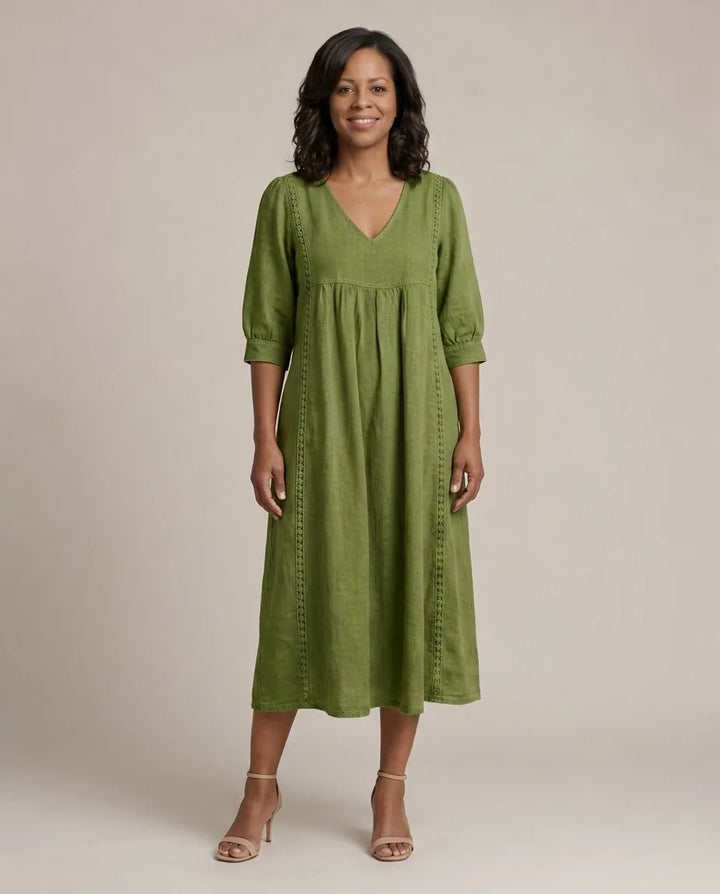 Juliette I Elegance A Line Maxi Dress — Olive