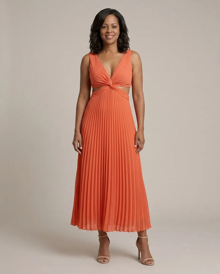 Keira | Radiant Twist Dress — Orange