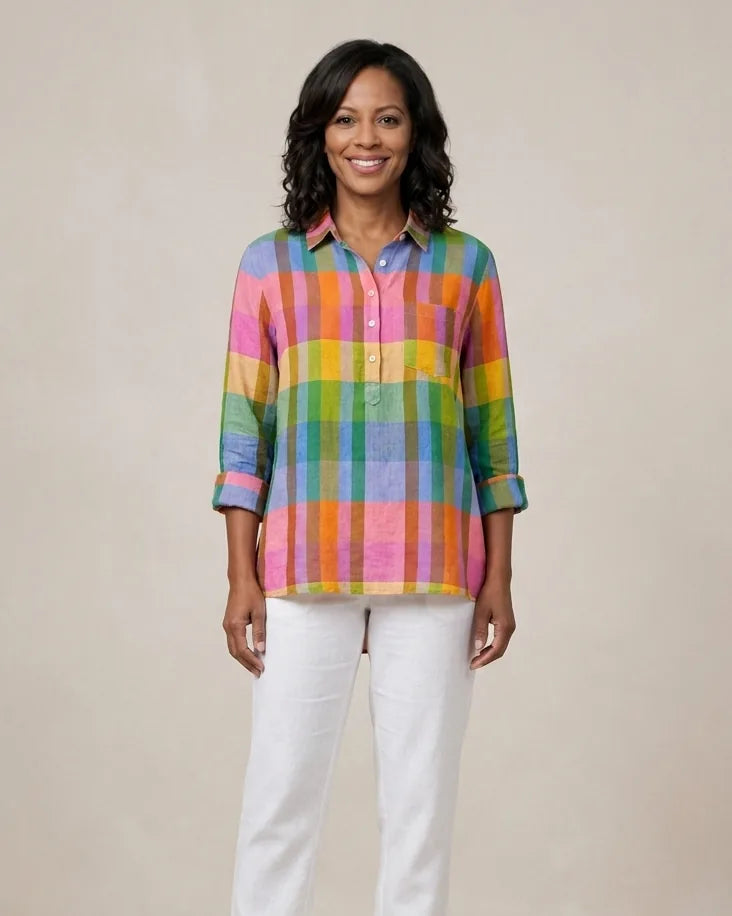 Amber | Elegant Linen Summer Blouse