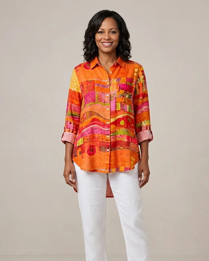 Catherine | Elegant Linen Summer Blouse