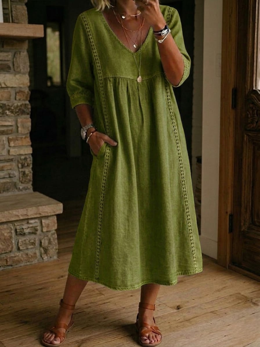 Abigail | Premium Cotton Artistic Floral Maxi Dress