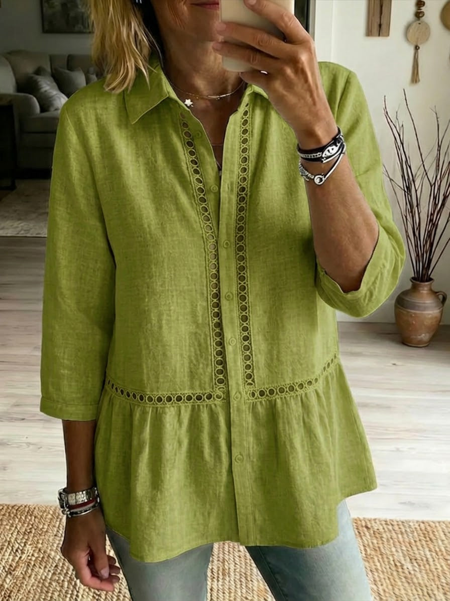 Luca | Casual Patchwork Linen Cotton Shirt