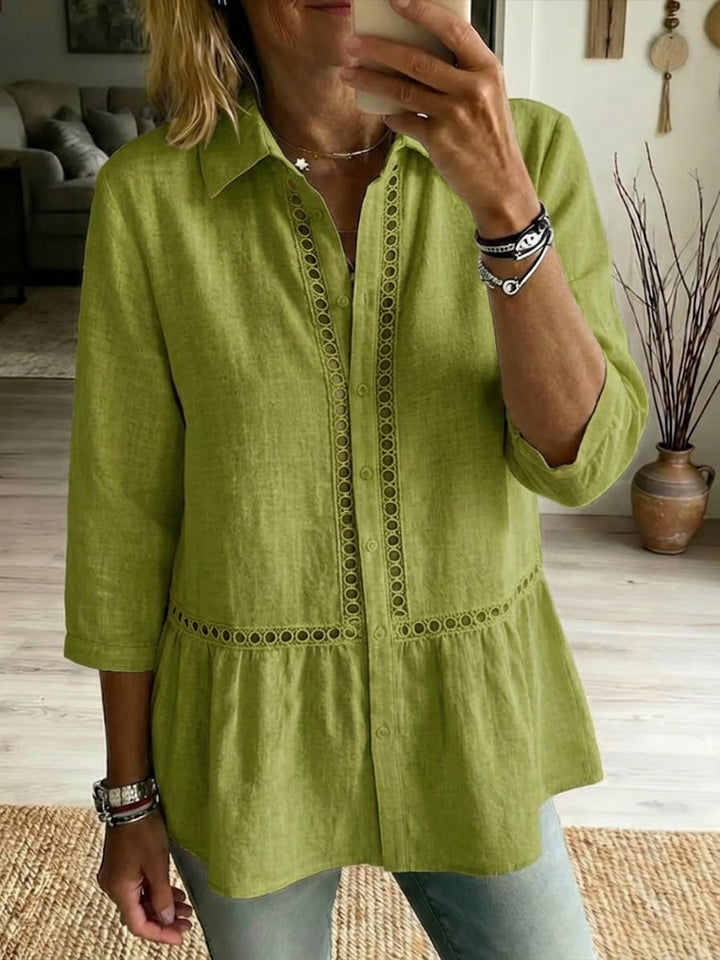 Luca | Casual Patchwork Linen Cotton Shirt