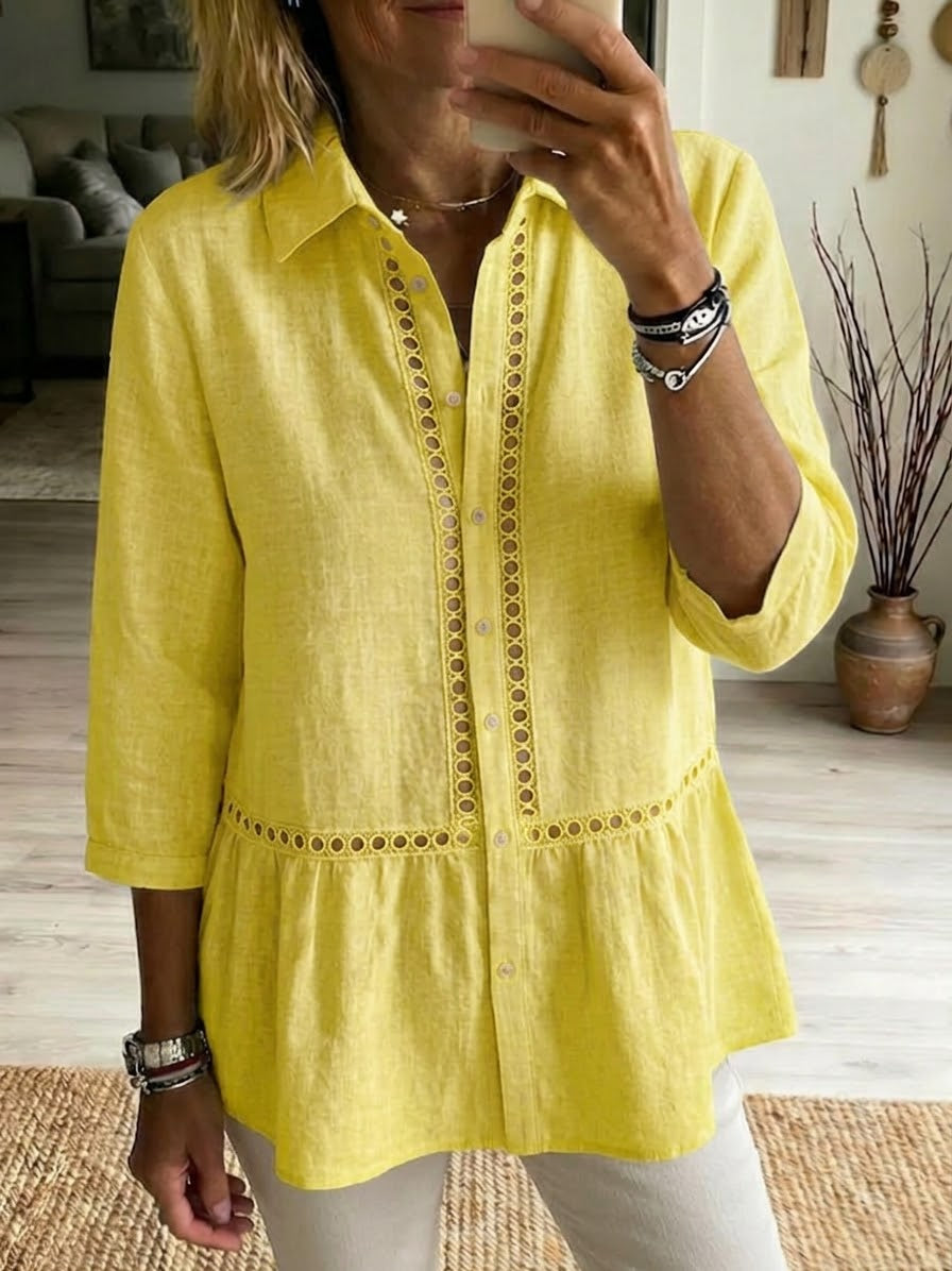 Luca | Casual Patchwork Linen Cotton Shirt